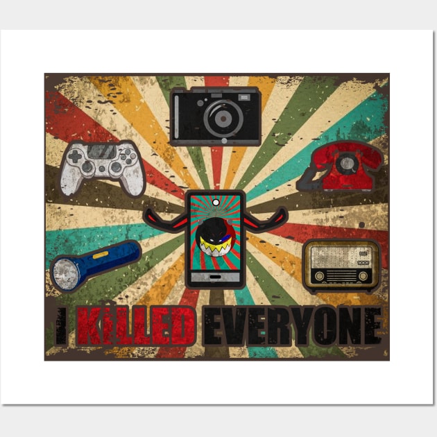 vintage retro smartphone killed radio, telephone aesthetic. Wall Art by nowsadmahi